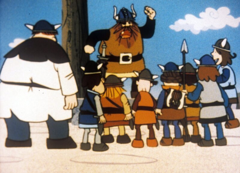 Halvar und seine Männer rüsten sich zum Kapf gegen die Wikinger aus Schlack – sie schwören, die Schlack-Wikinger zu besiegen. – Bild: ORF/​Apollo Filmverleih