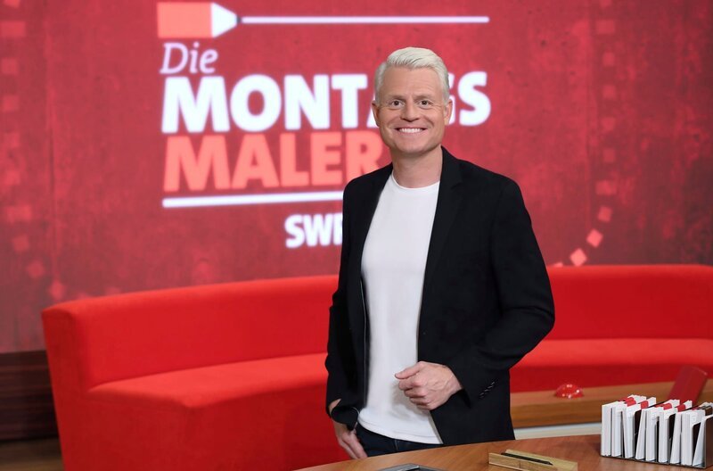 In jeder Sendung tritt ein Team von vier Prominenten gegen acht Kandidaten aus dem Südwesten an – vier Kinder und vier Erwachsene. Und wieder dreht sich alles um die Frage: Wer malt und rät am besten? Guido Cantz – Bild: SWR/​Bavaria/​Frank Hempel