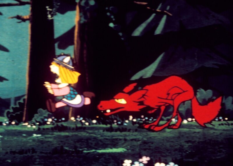 Wickie rennt um sein Leben: er wird von einem Wolf verfolgt. – Bild: ORF/​Apollo Filmverleih