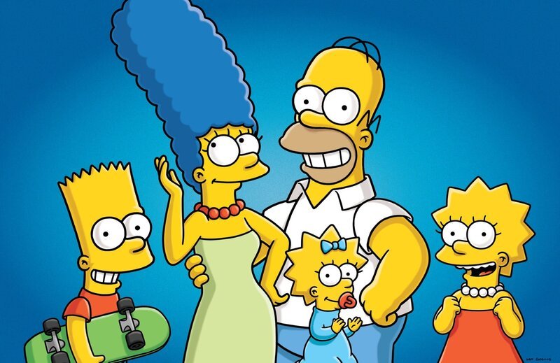 L-R: Bart, Marge, Homer, Maggie, Lisa – Bild: 2021 Fox Media LLC. All rights reserved. Lizenzbild frei