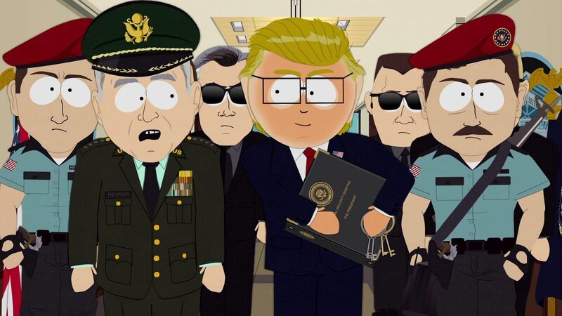 General Revaur (2.v.l.), Mr. Garrison (m.) – Bild: ViacomCBS