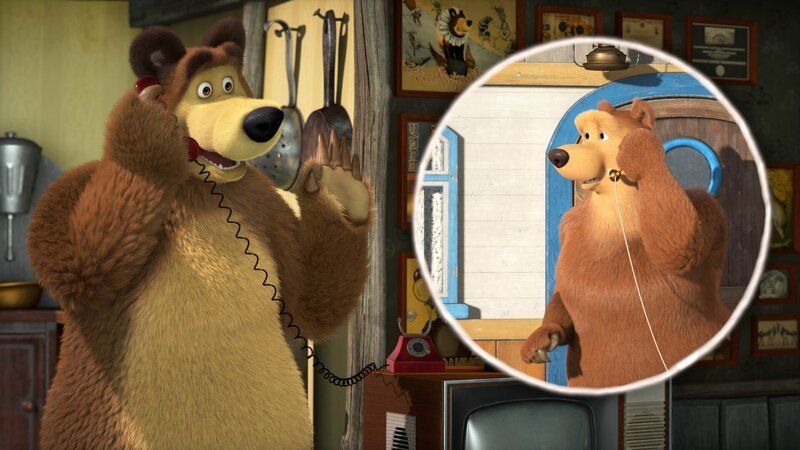 Die Bärin ruft den Bären an. – Bild: KiKA/​Animaccord Animation Studio