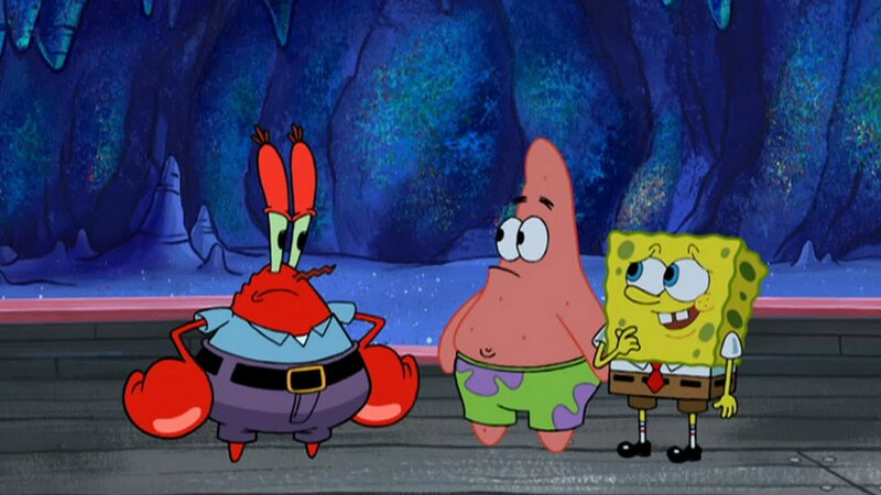 L-R: Mr. Krabs, Patrick, SpongeBob – Bild: ANNÉE Viacom International Inc. Tous droits réservés. Nickelodeon, Bob l’éponge et tous les autres titres, logos et personnages qui y sont associés sont des marques de commerce de Viacom International inc. Créé par Stephen Hillenburg.
