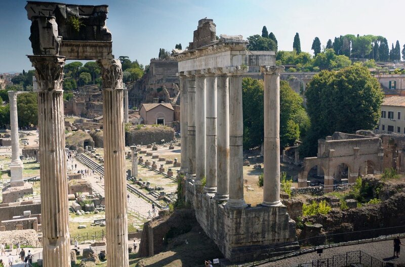 Das Forum Romanum – Bild: Medea Film Factory/​Leif Karpe/​Kupferstichkabinett der Staatlichen Museen zu Berlin – Preußischer Kulturbesitz /​ © Medea Film Factory/​Leif Karpe/​Kupferstichkabinett der Staatlichen Museen zu Berlin – PreuÃŸischer Kulturbesitz