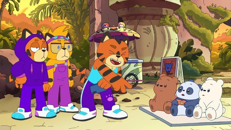 L-R: Triple T Tigers mit Baby Grizz, Baby Panda, Baby Ice Bear – Bild: Courtesy of Warner Brothers
