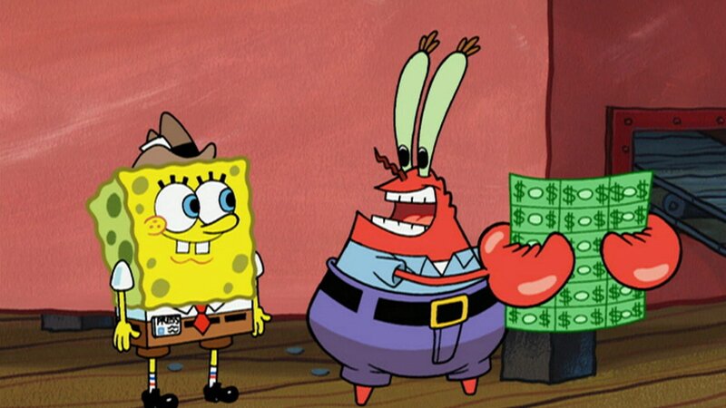 L-R: SpongeBob, Mr. Krabs – Bild: ViacomCBS