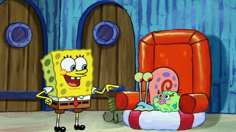 L-R: SpongeBob, Gary, Puffy Fluffy – Bild: ANNÉE Viacom International Inc. Tous droits réservés. Nickelodeon, Bob l’éponge et tous les autres titres, logos et personnages qui y sont associés sont des marques de commerce de Viacom International inc. Créé par Stephen Hillenburg.