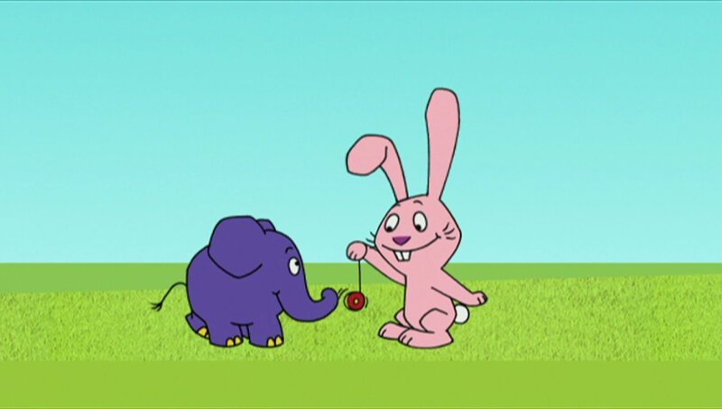 Hase und Elefant haben einen lustige Idee. – Bild: WDR