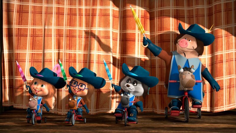 Mascha, Dascha, Panda und Schwein spielen „Die drei Musketiere“ – Bild: KiKA/​Animaccord LTD