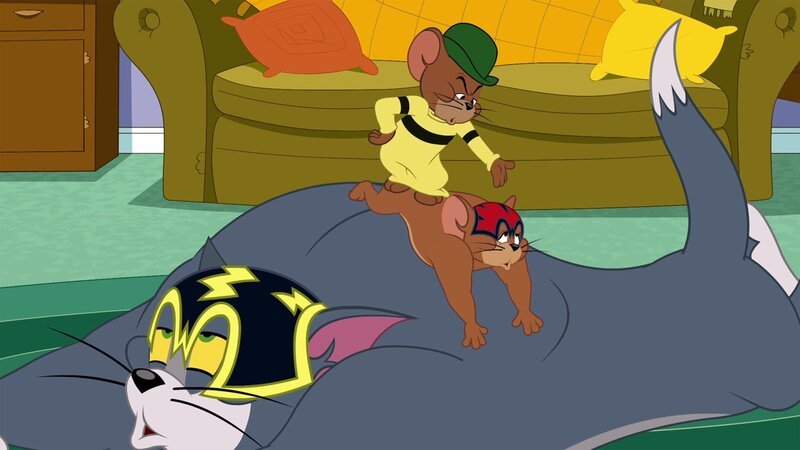 v.li.: Tom, Muscles Mouse, Jerry – Bild: Warner Bros. All rights reserved