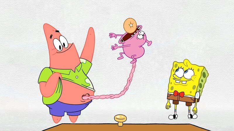 v.li.: Patrick, Patrick’s stomach, SpongeBob – Bild: Paramount