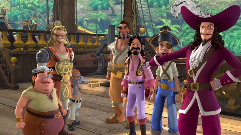Captain Hook und seine Piratentruppe planen eine Schatzsuche. – Bild: ZDF/​method Film/​DQ Entertainment