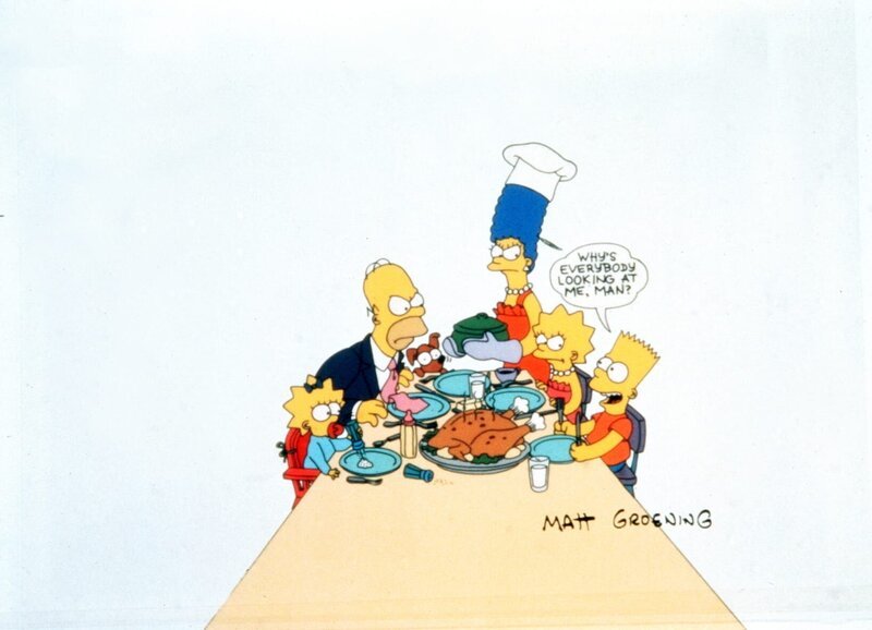 (1. Staffel) – Der kleine Bart (r.) bringt den Rest der Familie, (v.l.n.r.) Maggie, Homer, Marge und Lisa, des Öfteren zur Weißglut. – Bild: und TM Twentieth Century Fox Film Corporation – Alle Rechte vorbehalten Lizenzbild frei