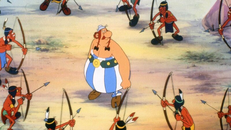 Obelix wird von den Indianern umzingelt. – Bild: RTL Obelix wird von den Indianern umzingelt. – Bild: RTL