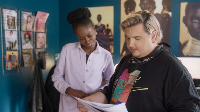 Shudu-Double Alexsandrah Gondora mit Modefotograf Cameron-James Wilson. – Bild: ORF/​VPRO