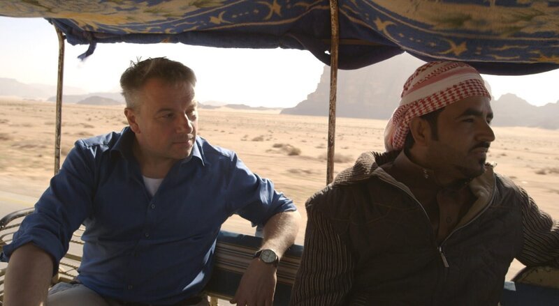 Professor Wemhoff auf dem Weg nach Petra (Jordanien) – Bild: ZDF und Hans-Jakobi