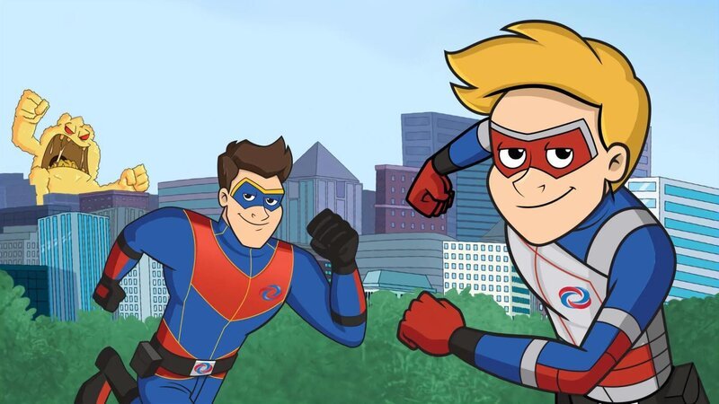 In the front, L-R: Captain Man and Kid Danger – Bild: Nickelodeon