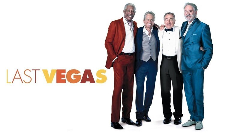 Artwork zur Komödie „Last Vegas“ mit (v.l.:) Morgan Freeman als Archie Clayton, Michael Douglas als Billy Gherson, Robert De Niro als Paddy Connors und Kevin Kline als Sam Harris. – Bild: TVNOW /​ CBS Films Inc.