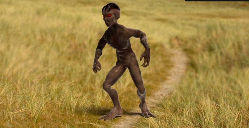 CGI-BILD: Ein außerirdisches Wesen zu Fuß. (Bildnachweis: National Geographic Channels) – Bild: National Geographic Channels