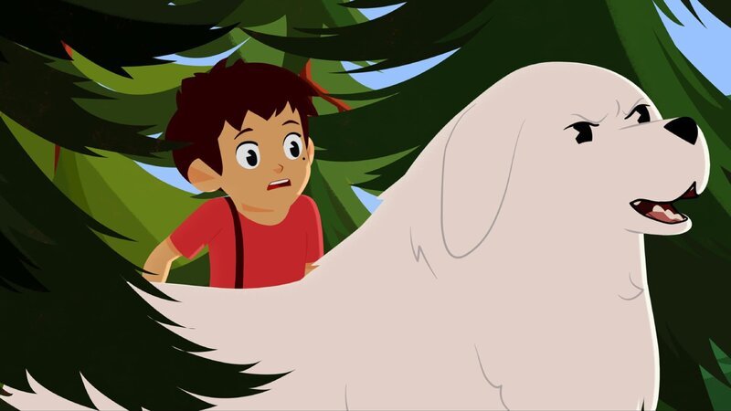 Ein großer Adler greift Sebastian an. Belle verteidigt ihn. – Bild: ZDF/​Gaumont Animation/​PP Animation III Inc.