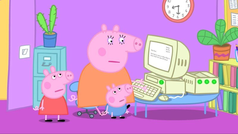 L-R: Peppa Pig, Mummy Pig, George Pig – Bild: TVNOW