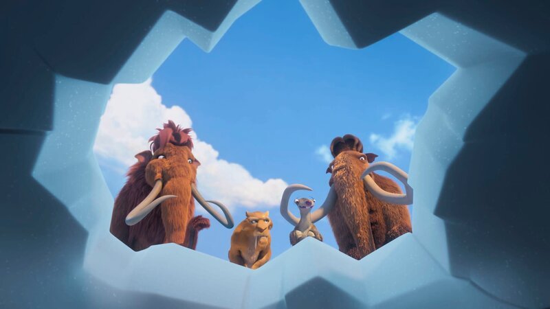 L-R: Ellie (voiced by Dominique Jennings), Diego (voiced by Skyler Stone), Sid (voiced by Jake Green), and Manny (voiced by Sean Kenin Elias-Reyes) in THE ICE AGE ADVENTURES OF BUCK WILD, exclusively on Disney+. © 2022 Disney Enterprises, Inc. All Rights Reserved. – Bild: 2022 Disney Enterprises, Inc.