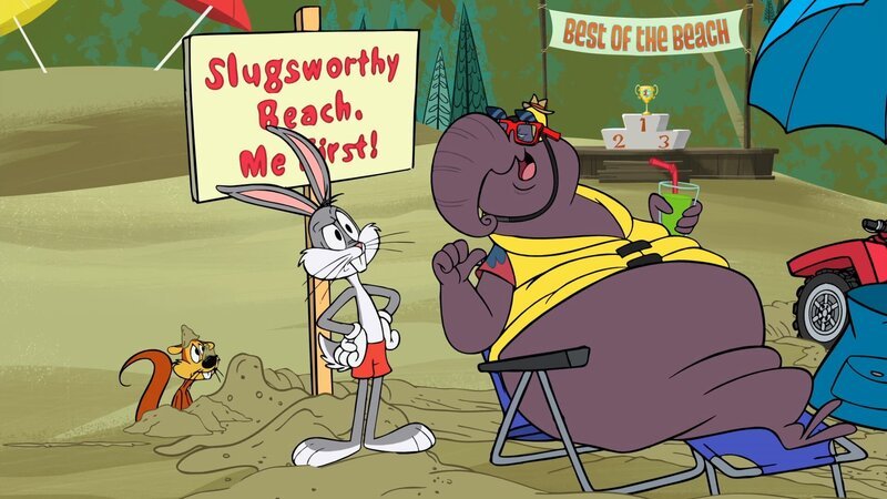 v.li.: Squeaks the Squirrel, Bugs Bunny, Slugsworthy the First – Bild: Courtesy of Warner Brothers /​ for show promotional use only