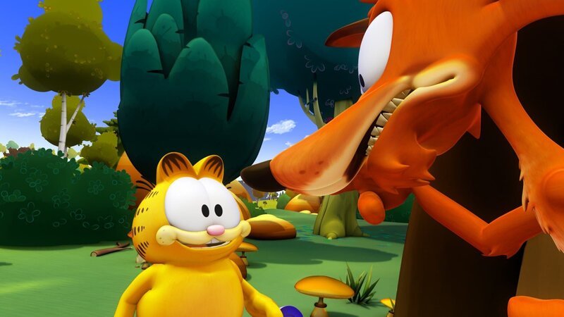Garfield wird ungewollt zum Mittelpunkt einer Geschichte, die Jon seinen Nichten erzählt – Bild: HR/​DARGAUD MEDIA