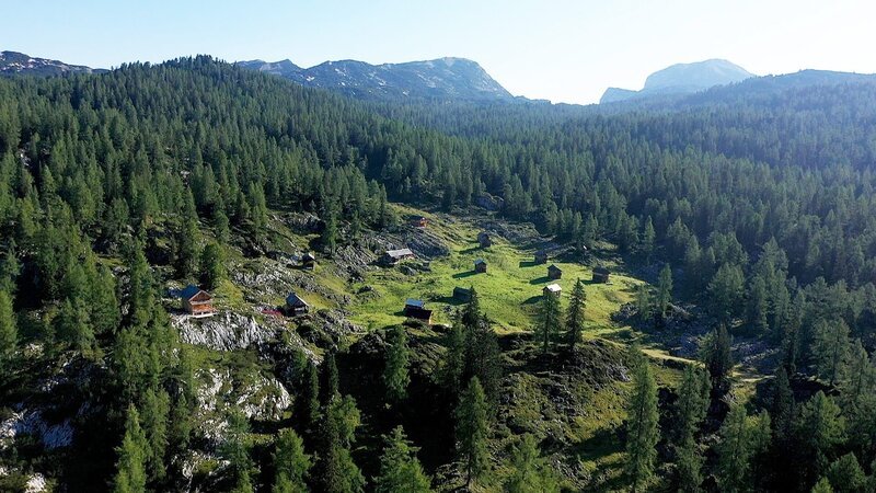 Halterhütten im Steirischen Salzkammergut. – Bild: ORF/Visualize Halterhütten im Steirischen Salzkammergut. – Bild: ORF/Visualize