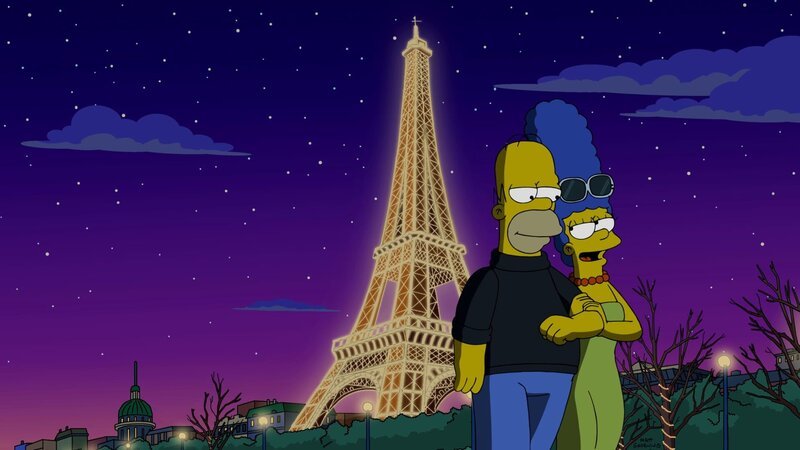 Eine Reise von Homer (l.) und Marge (r.) verläuft völlig anders als geplant … – Bild: 2015 Fox and its related entities. All rights reserved. Lizenzbild frei