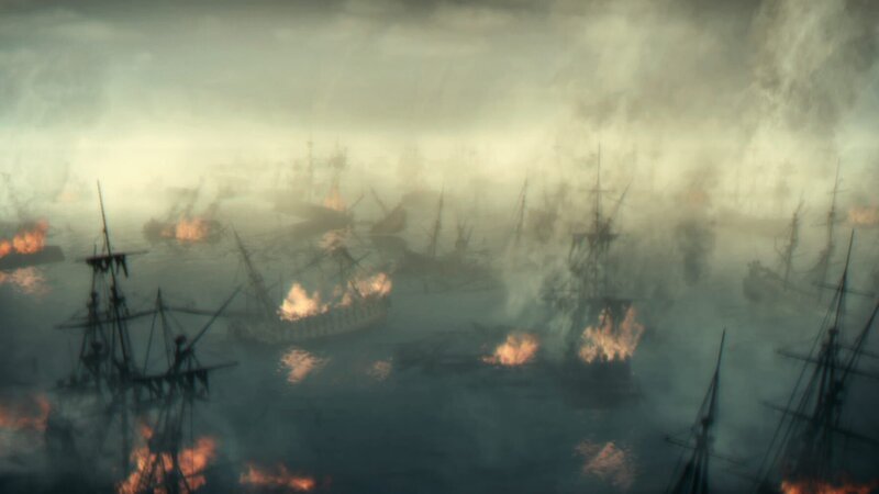 Der Untergang der spanischen Armada steht für eine der spektakulärsten Niederlagen der Geschichte. – Bild: ZDF und Polloq Visual Effects