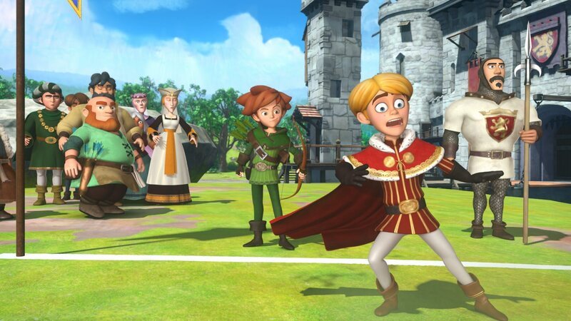Prinz John kann es nicht fassen. Robin Hood hat sich für das Finale zum großen Bogenschützen-Turnier qualifiziert. – Bild: ZDF und 2014 Method Animation