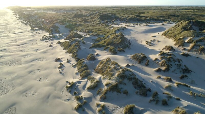 Sandiges Urlaubsziel: Die weitläufigen Dünenlandschaften der niederländischen Inseln ziehen jedes Jahr tausende Besucher an. – Bild: WDR/​Hans-Peter Kuttler