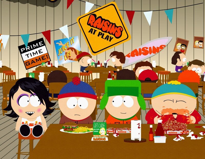 Cartman (r.) und Kyle (2. v.r.) wollen unbedingt Stan aufmuntern, der Liebeskummer hat. – Bild: Comedy Central
