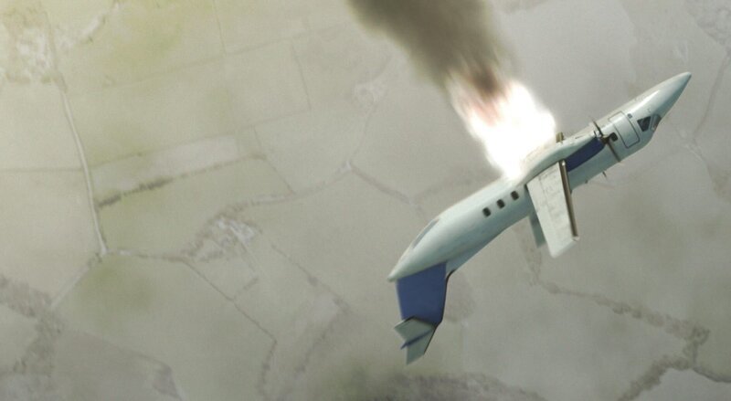 CGI-NACHSTELLUNG: Continental Express Flug 2574 stürzt über Eagle Lake, Texas, auf die Erde zu, nachdem die Tragfläche abgesprengt wurde. (Photo Credit: © Cineflix 2011) – Bild: PLURIMEDIA (Cineflix)