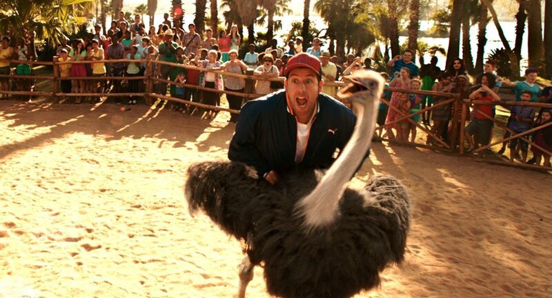 Muss sich nicht nur mit Laurens Kindern, sondern auch mit einem Vogel Strauß anlegen: Jim (Adam Sandler) … – Bild: Warner Brothers Lizenzbild frei Muss sich nicht nur mit Laurens Kindern, sondern auch mit einem Vogel Strauß anlegen: Jim (Adam Sandler) … – Bild: Warner Brothers Lizenzbild frei