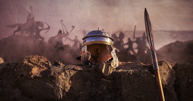 Unter der Führung von Vercingetorix setzen die Gallier alles daran, Caesar und seine römische Armee zu besiegen. Vor den Stadtmauern von Alesia kommt es zur entscheidenden Schlacht. – Bild: ZDF und Tobias Lenz