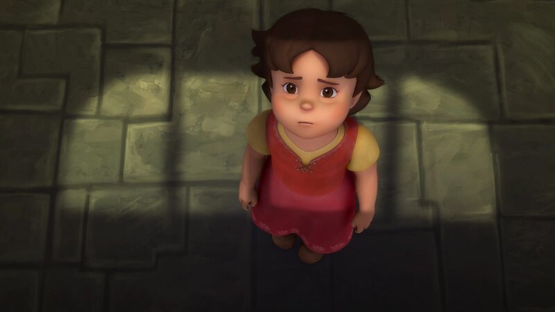 Heidi ist im Keller eingesperrt und fürchtet sich. – Bild: ZDF/​Studio 100 Animation/​Heidi Productions Pty. Limited