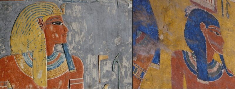 Sind Tutanchamuns Nachfolger, der Oberbefehlshaber Haremhab (l.) oder der Wesir Eje (r.), für den Tod des jungen Pharaos verantwortlich? – Bild: ZDF und Windfall Films./​Windfall Films