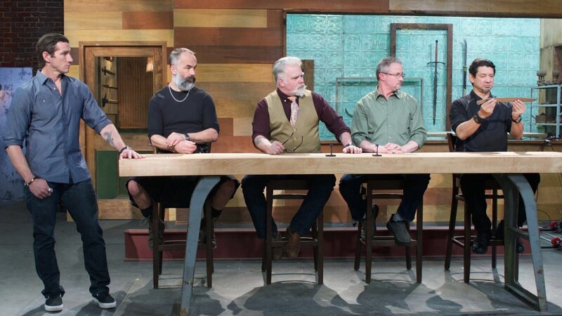 Doug Marcaida (r.), J. Neilson (2.v.r.) und David Baker (Mi.) und Wil Willis (l.) … – Bild: A&E Television Networks Lizenzbild frei