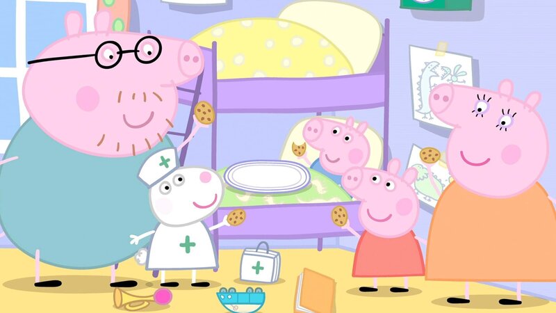 v.li.: Daddy Pig, Suzy Sheep, George Pig, Peppa Pig, Mummy Pig – Bild: Paramount