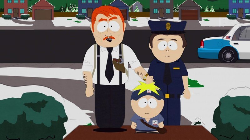 Sergeant Harrison Yates (l.), Butters (m.) – Bild: ViacomCBS