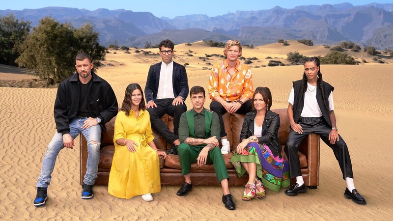 L-R: Stress, Melanie Oesch, Noah Veraguth, Seven, Dabu Fantastic, Caroline Chevins, Naomi Lareine – Bild: CH Media