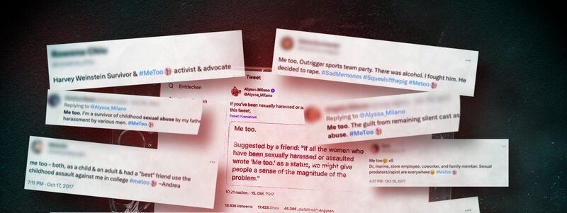 Als #metoo 2017 losbricht teilen tausende Frauen auf der ganzen Welt ihr Leid über die Social-Media-Plattform Twitter (heute X). – Bild: ZDF und Doclights./​Doclights