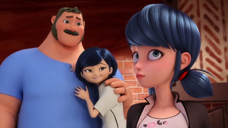 L-R: Tom Dupain, Sabine Cheng und Marinette Dupain-Cheng – Bild: disney