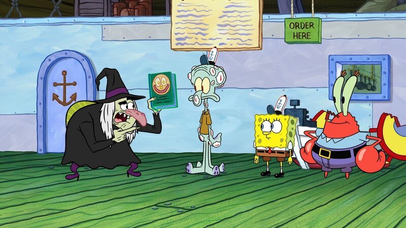 v.li.: Sand witch, Squidward, SpongeBob, Mr. Krabs – Bild: Paramount