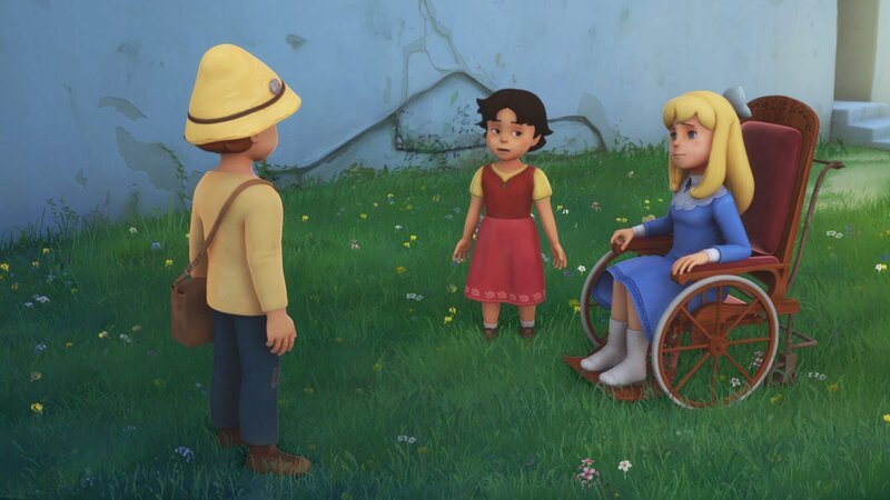Heidi, Peter und Clara überlegen, wie man Fräulein Rottenmeier verschrecken könnte. – Bild: ZDF/​Studio 100 Animation/​Heidi Productions Pty. Limited