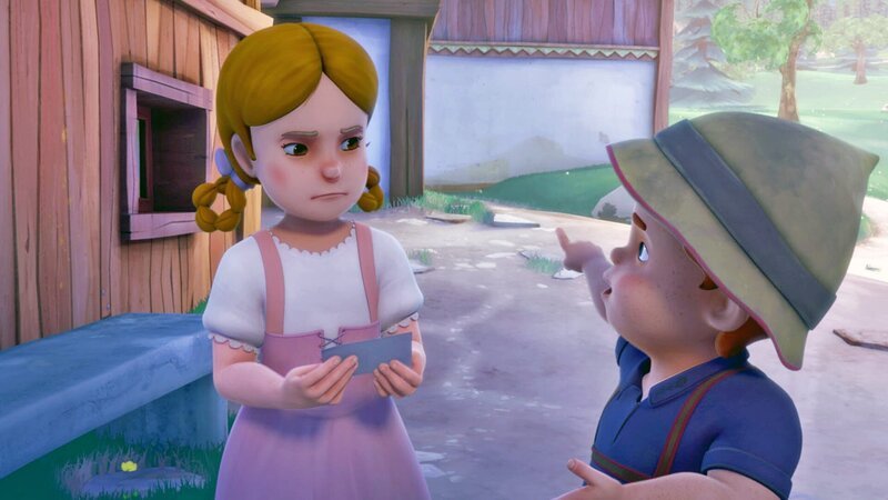 Willi hat eine Idee, wo der erste Zettel versteckt sein könnte und hilft Theresa damit. – Bild: ZDF/​Studio 100 Animation/​Heidi Productions Pty. Limited