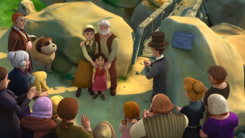 Heidi hält eine Rede bei der Brückeneinweihung. – Bild: ZDF/​Studio 100 Animation/​Heidi Productions Pty. Limited