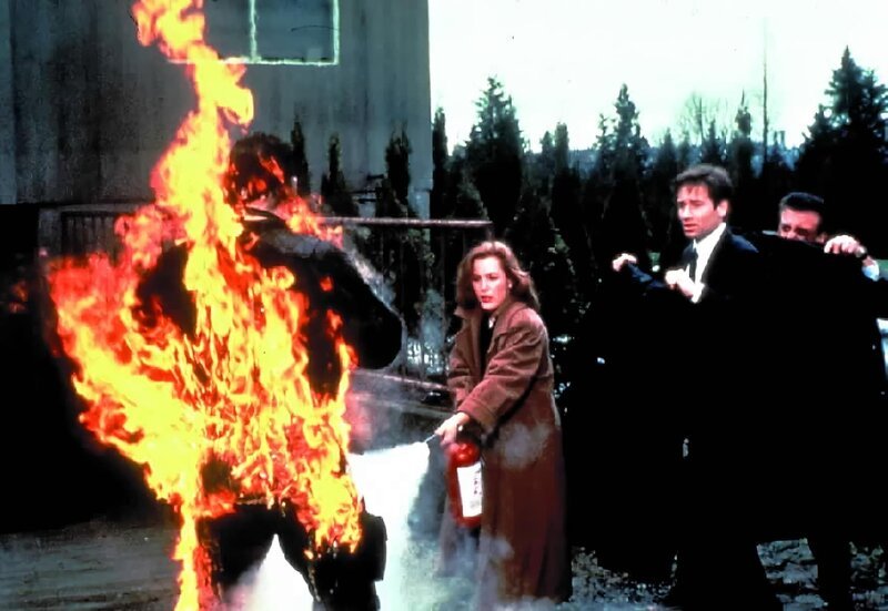 L-R: Dana Scully (Gillian Anderson) und Fox Mulder (David Duchovny) – Bild: SYFY